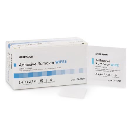 McKesson Adhesive Remover Wipe, Alcohol Based, 50 per Box