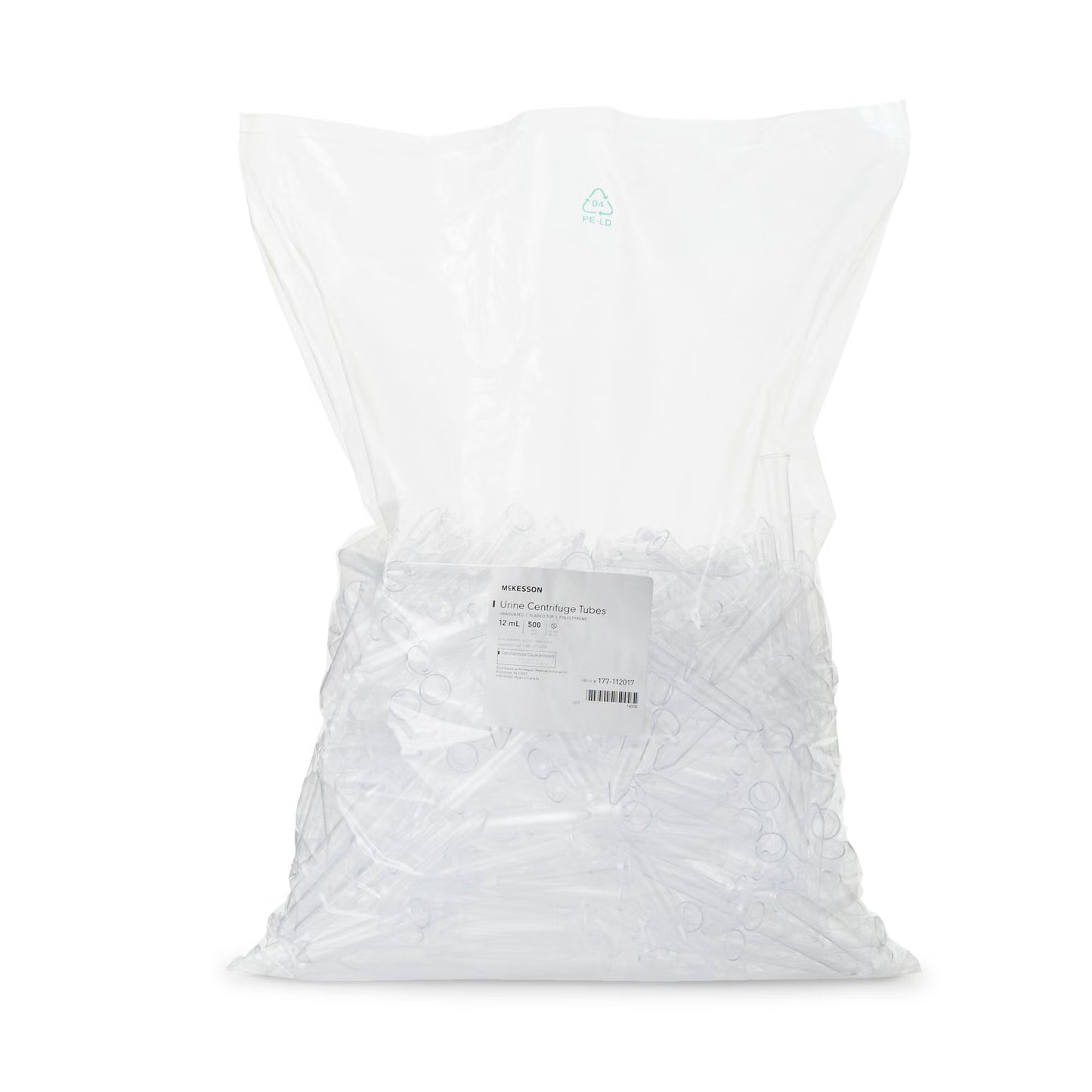 McKesson Urine Centrifuge Tube Plain 12 mL Without Closure Polystyrene Tube TUBE, URINE AMES TYPE (500/BG)