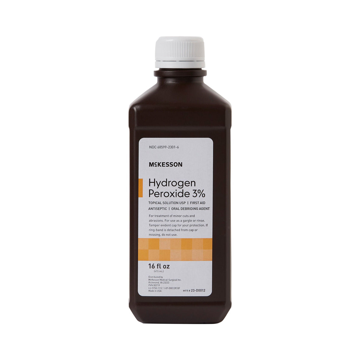 McKesson Antiseptic Hydrogen Peroxide 3% Topical Liquid 16 oz. Bottle