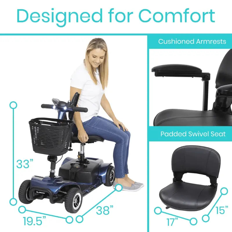Vive 4 Wheel Mobility Scooter – Stable, Portable Electric Ride for Seniors SupplyingSeniors.com