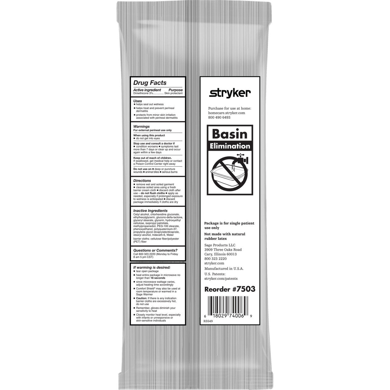 Sage Comfort Shield Barrier Cream Cloths - 3pk Large