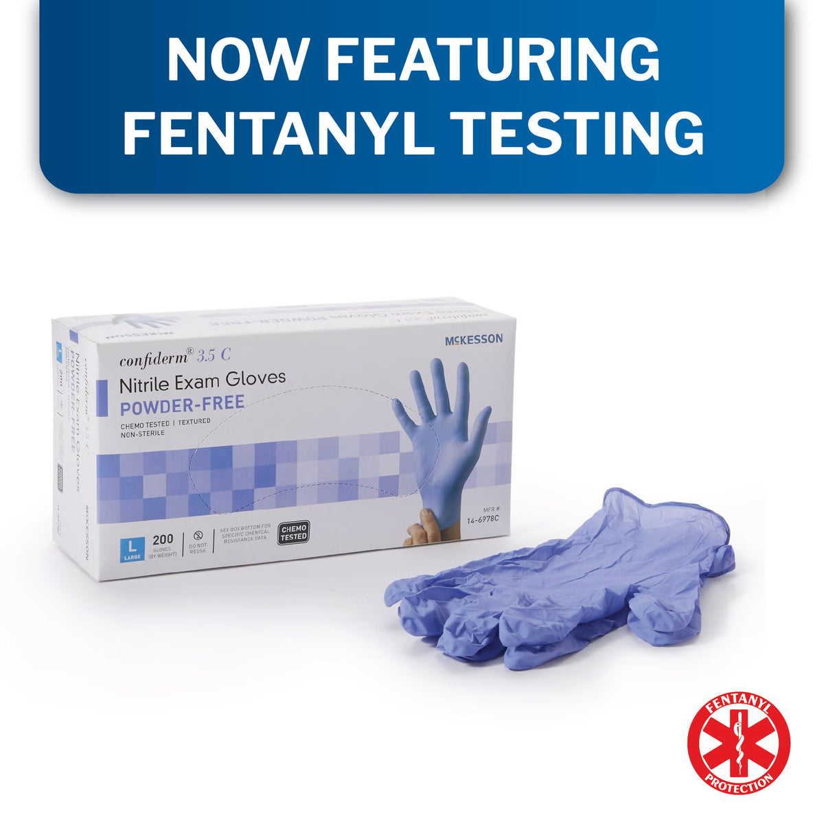 McKesson Confiderm 3.5C Exam Glove Nitrile Large, 200 per Box