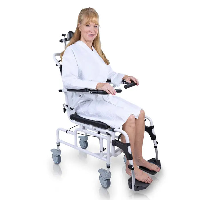 Reclining Shower Commode Transport Chair 3in1 300lb Adjustable SupplyingSeniors.com