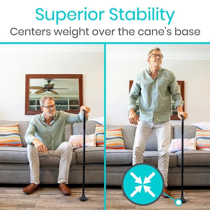 Folding Offset Swivel Cane SupplyingSeniors.com