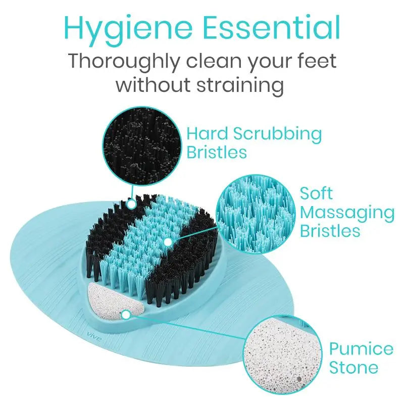 Shower Foot Scrubber Mat Pumice Stone Suction Cup Exfoliating SupplyingSeniors.com