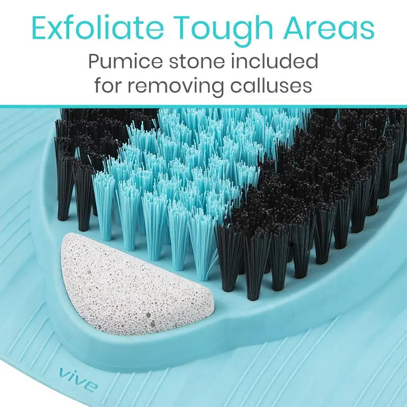 Shower Foot Scrubber Mat Pumice Stone Suction Cup Exfoliating SupplyingSeniors.com