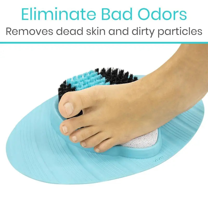 Shower Foot Scrubber Mat Pumice Stone Suction Cup Exfoliating SupplyingSeniors.com