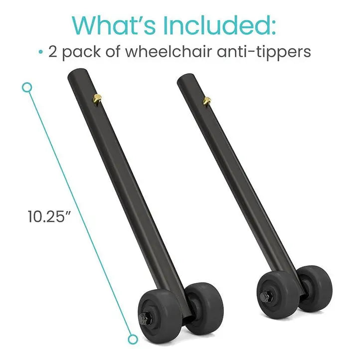 Wheelchair Anti Tippers Steel Straight Push Pin Installation SupplyingSeniors.com