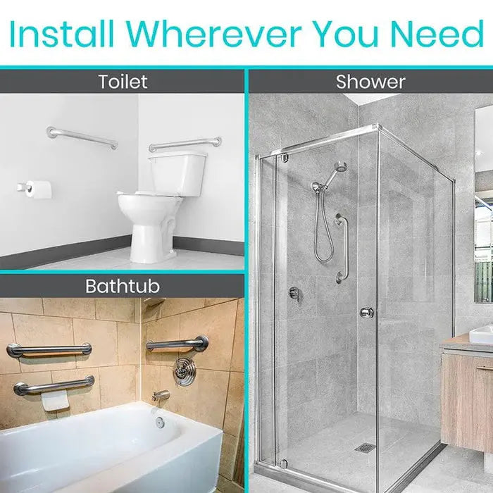 Metal Bathroom Grab Bar - SupplyingSeniors.com