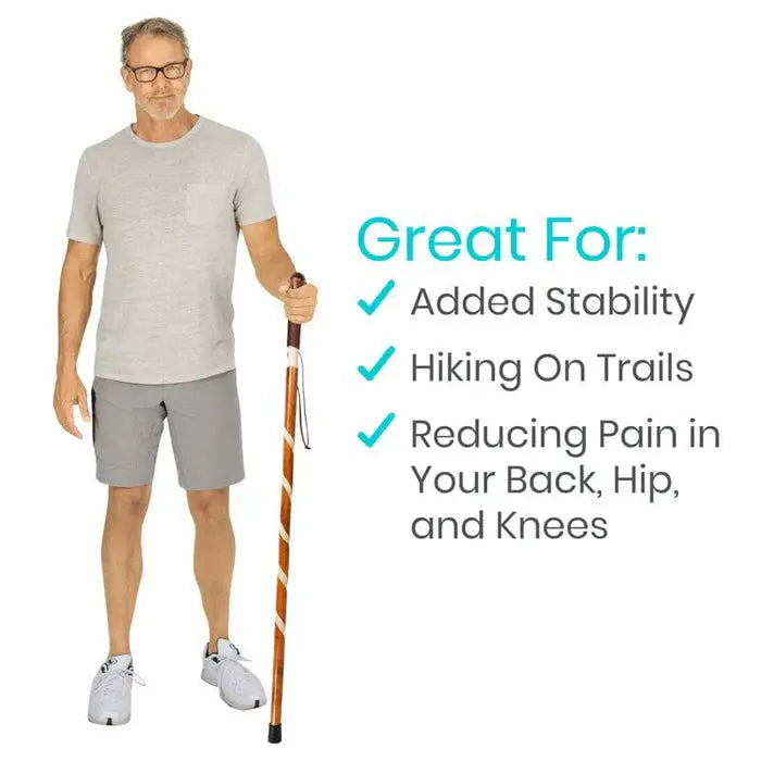 Carved Wooden Walking Stick (2 Pack) - SupplyingSeniors.com