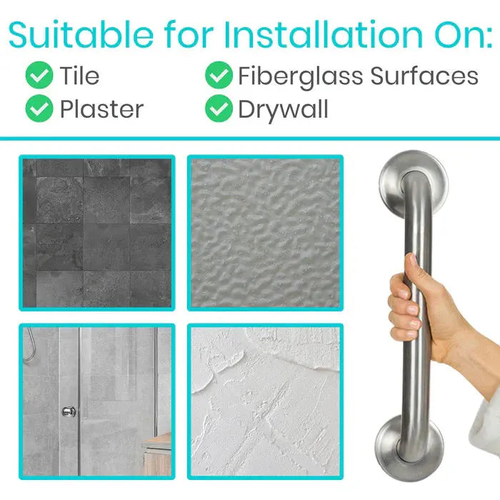 Metal Bathroom Grab Bar - SupplyingSeniors.com