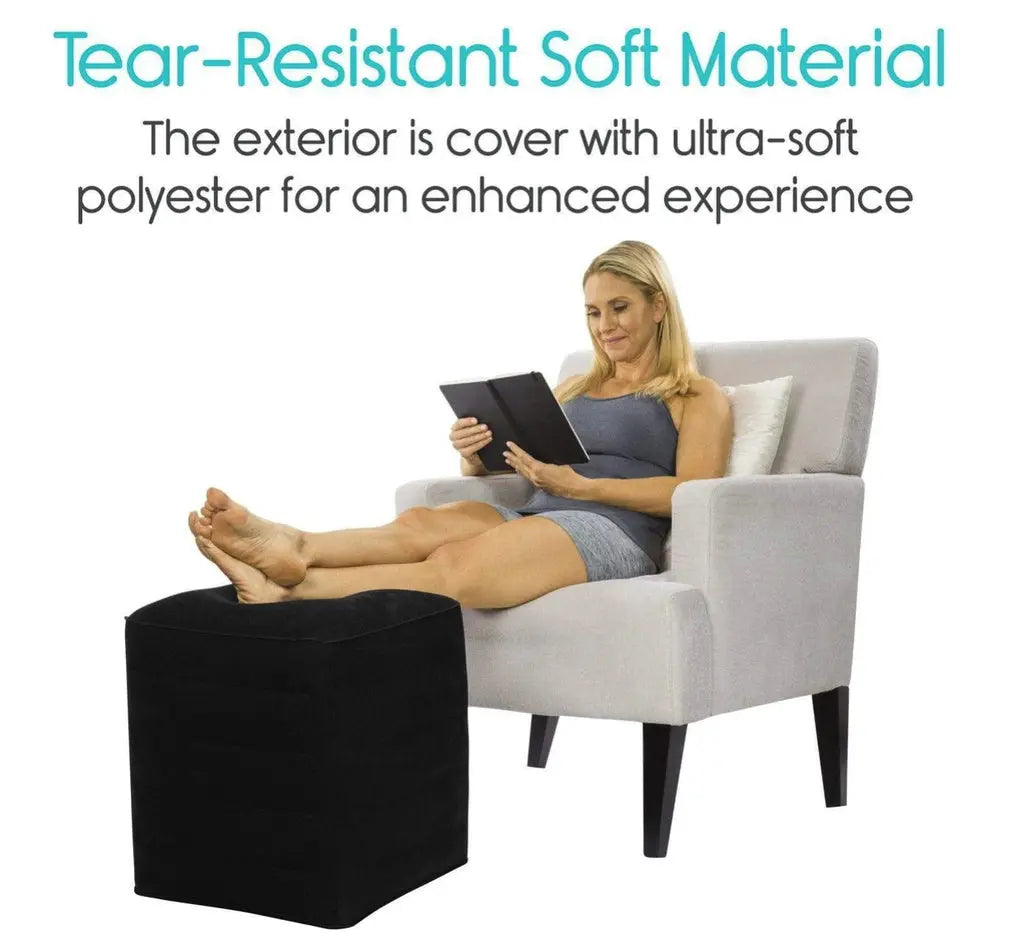 Inflatable Travel Pillow with Leg and Foot Black V2 SupplyingSeniors.com