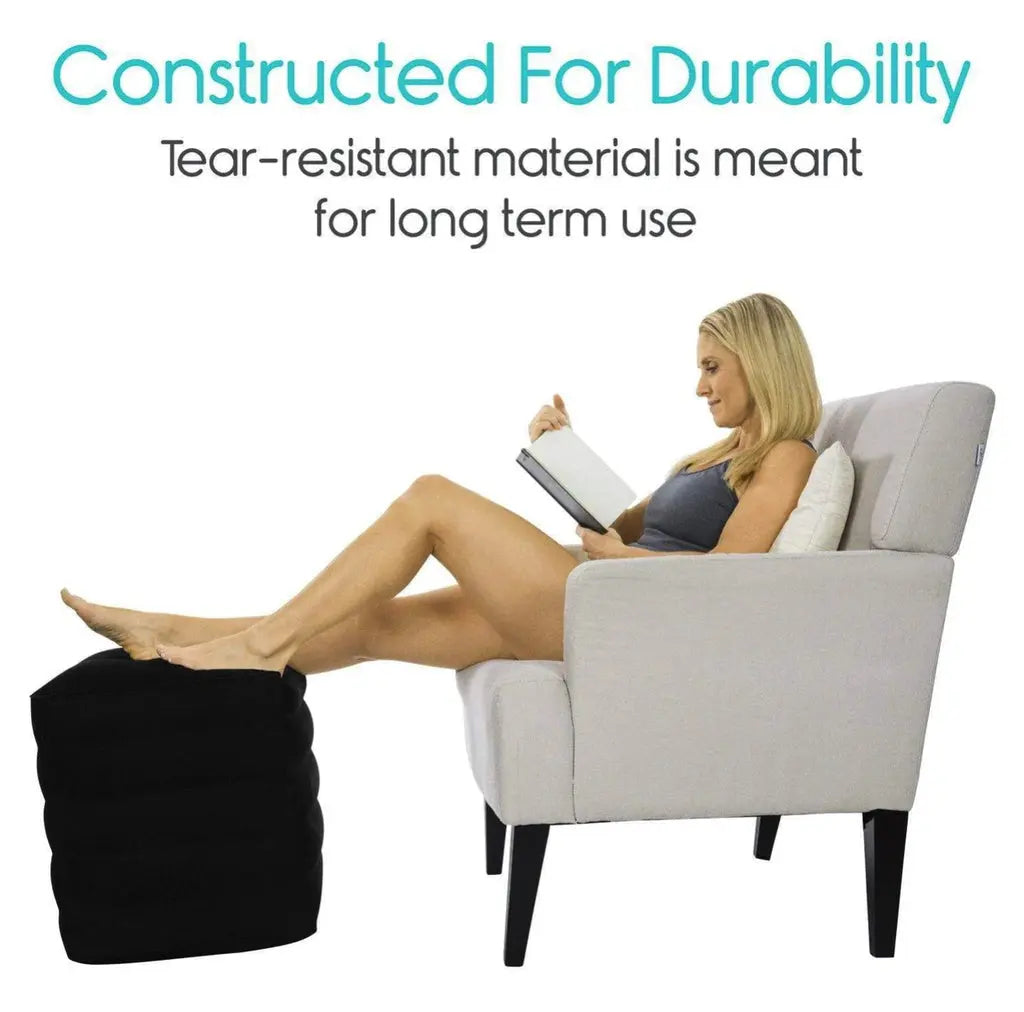 Inflatable Travel Pillow with Leg and Foot Black V2 SupplyingSeniors.com