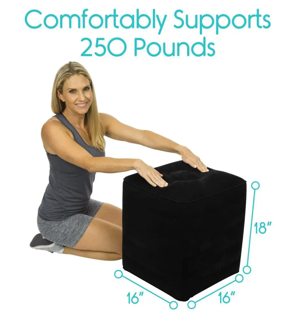 Inflatable Travel Pillow with Leg and Foot Black V2 SupplyingSeniors.com