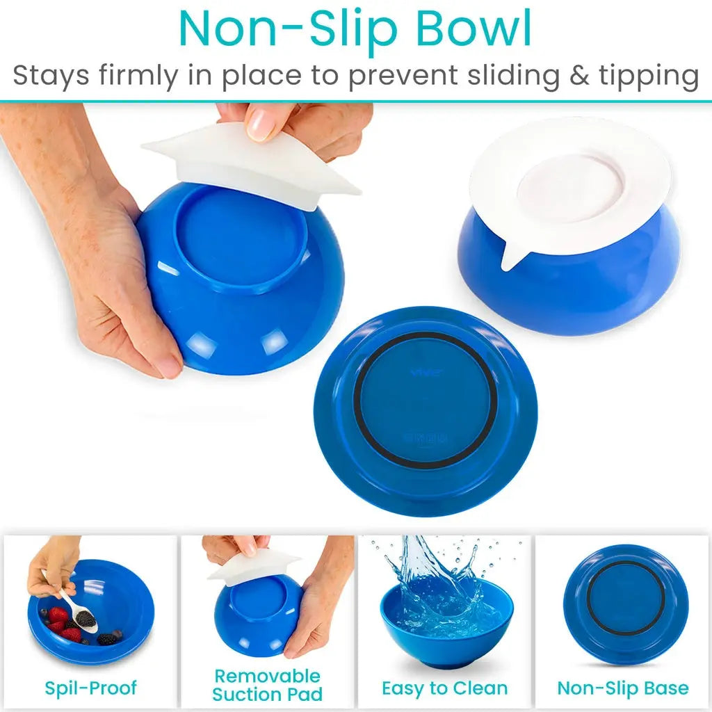 Spill Proof Scoop Plate and Bowl Supplying Seniors