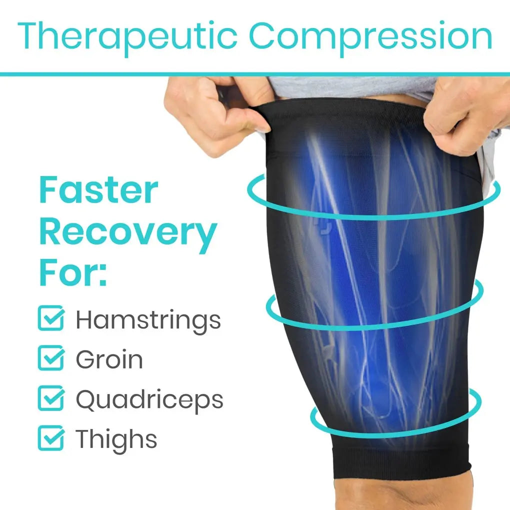 Thigh Compression Sleeve Black SupplyingSeniors.com