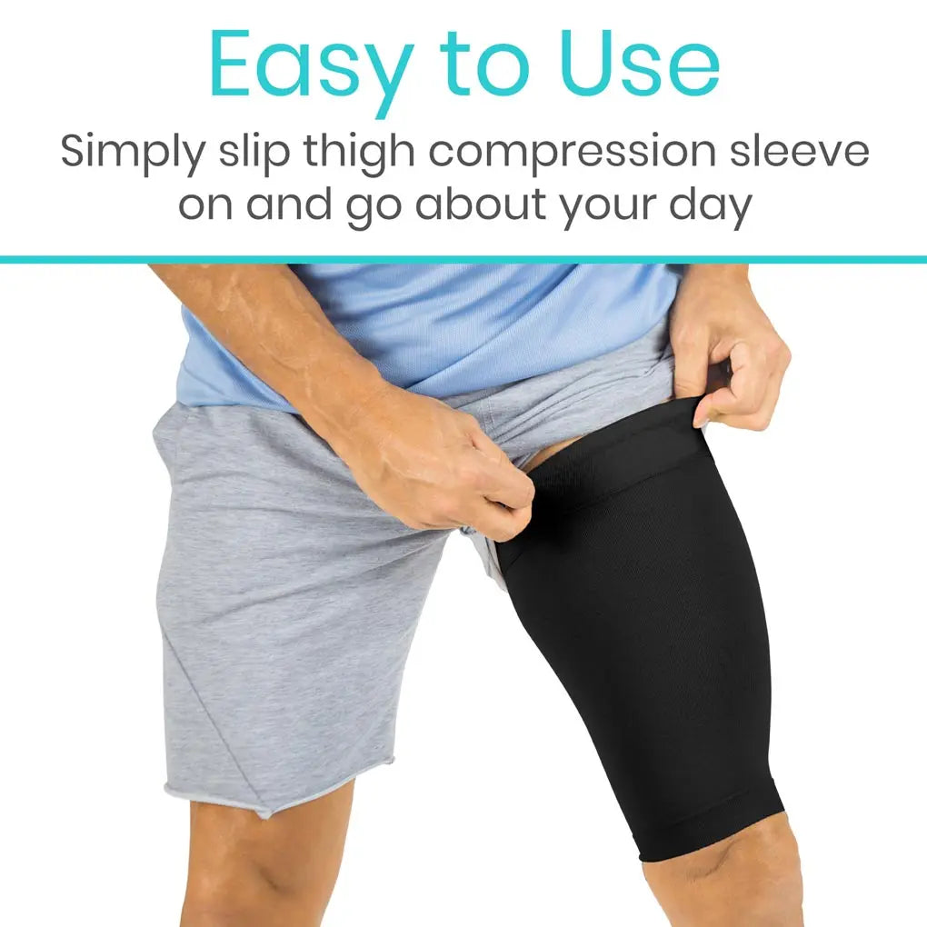 Thigh Compression Sleeve Black SupplyingSeniors.com