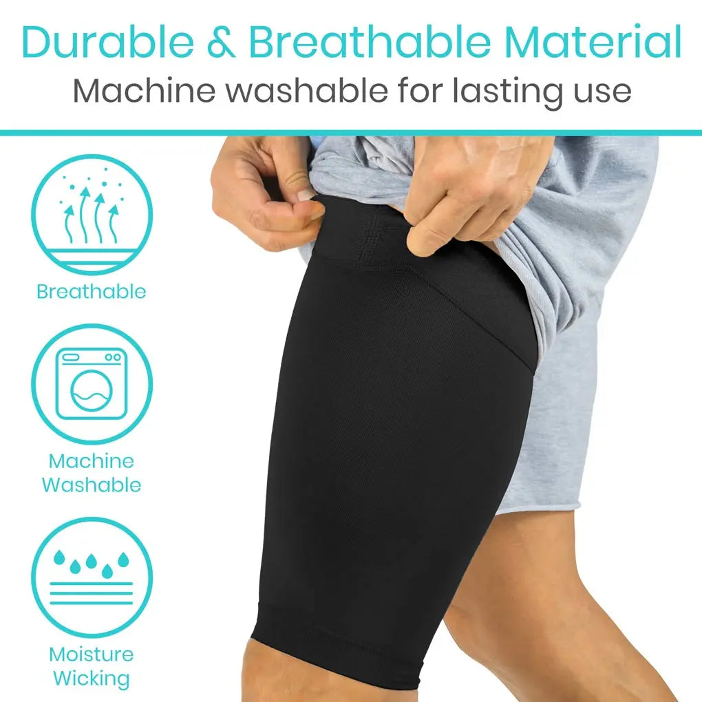 Thigh Compression Sleeve Black SupplyingSeniors.com