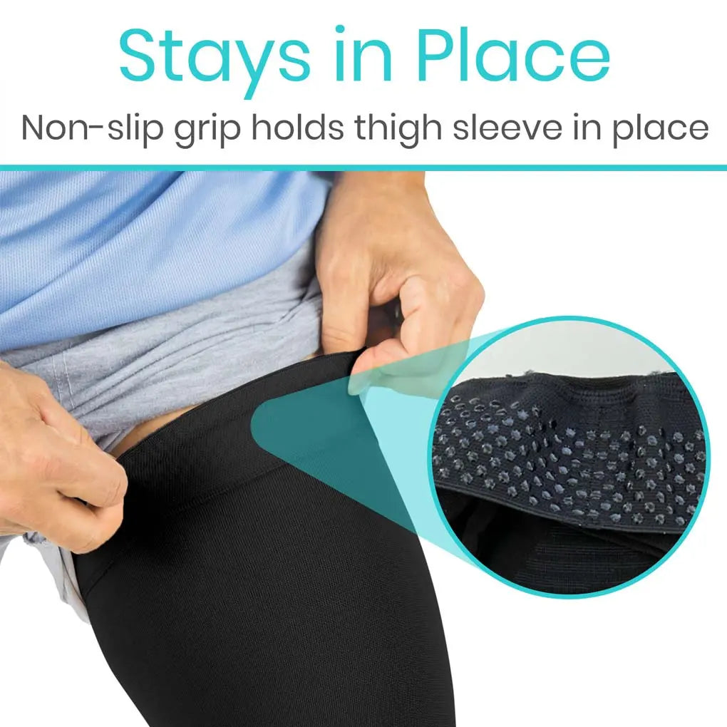 Thigh Compression Sleeve Black SupplyingSeniors.com