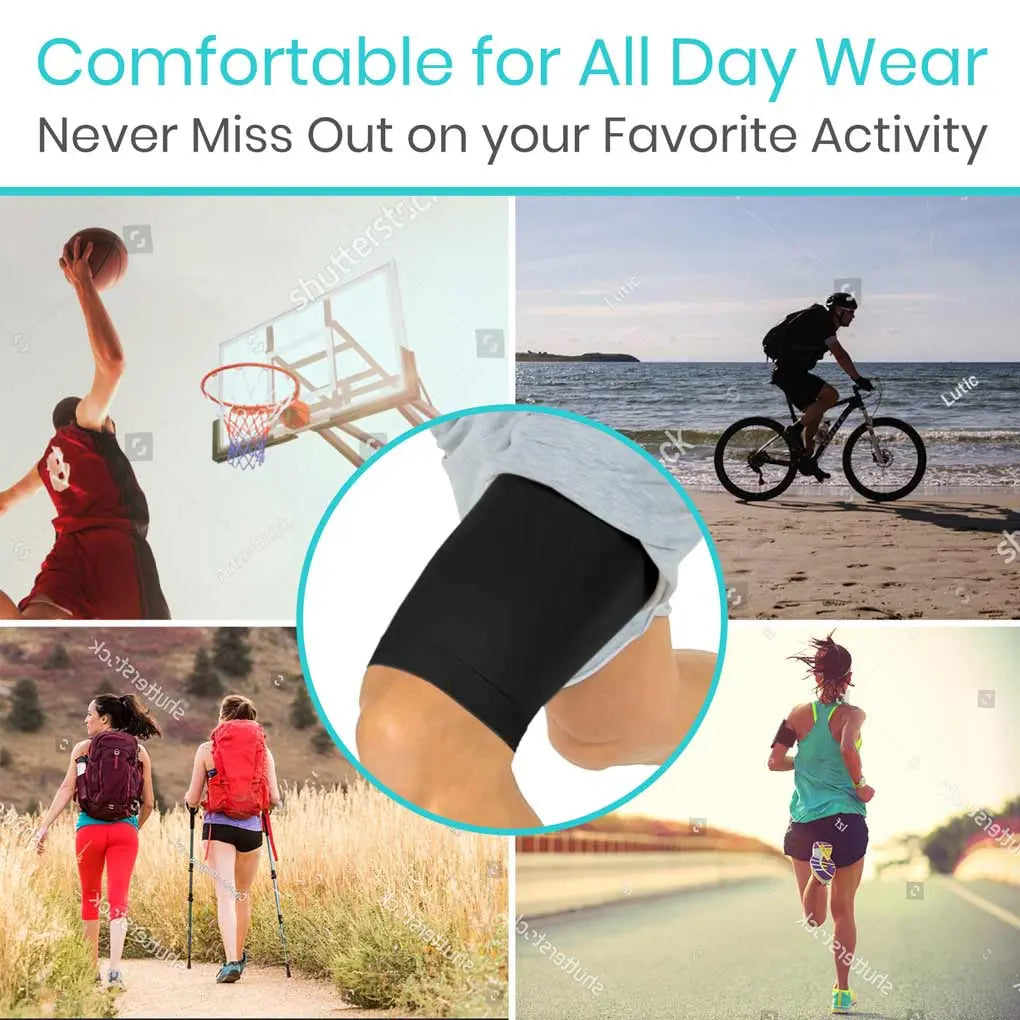 Thigh Compression Sleeve Black SupplyingSeniors.com