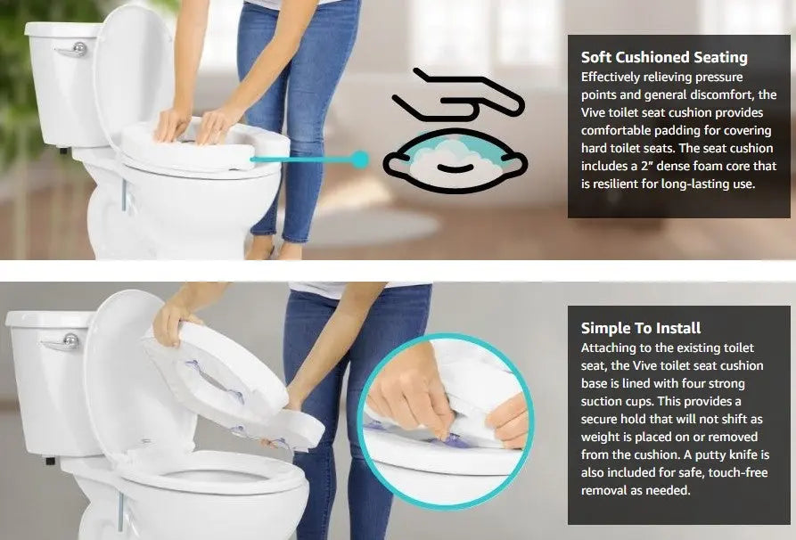 Cushioned Toilet Seat Riser 4'' Soft SupplyingSeniors.com