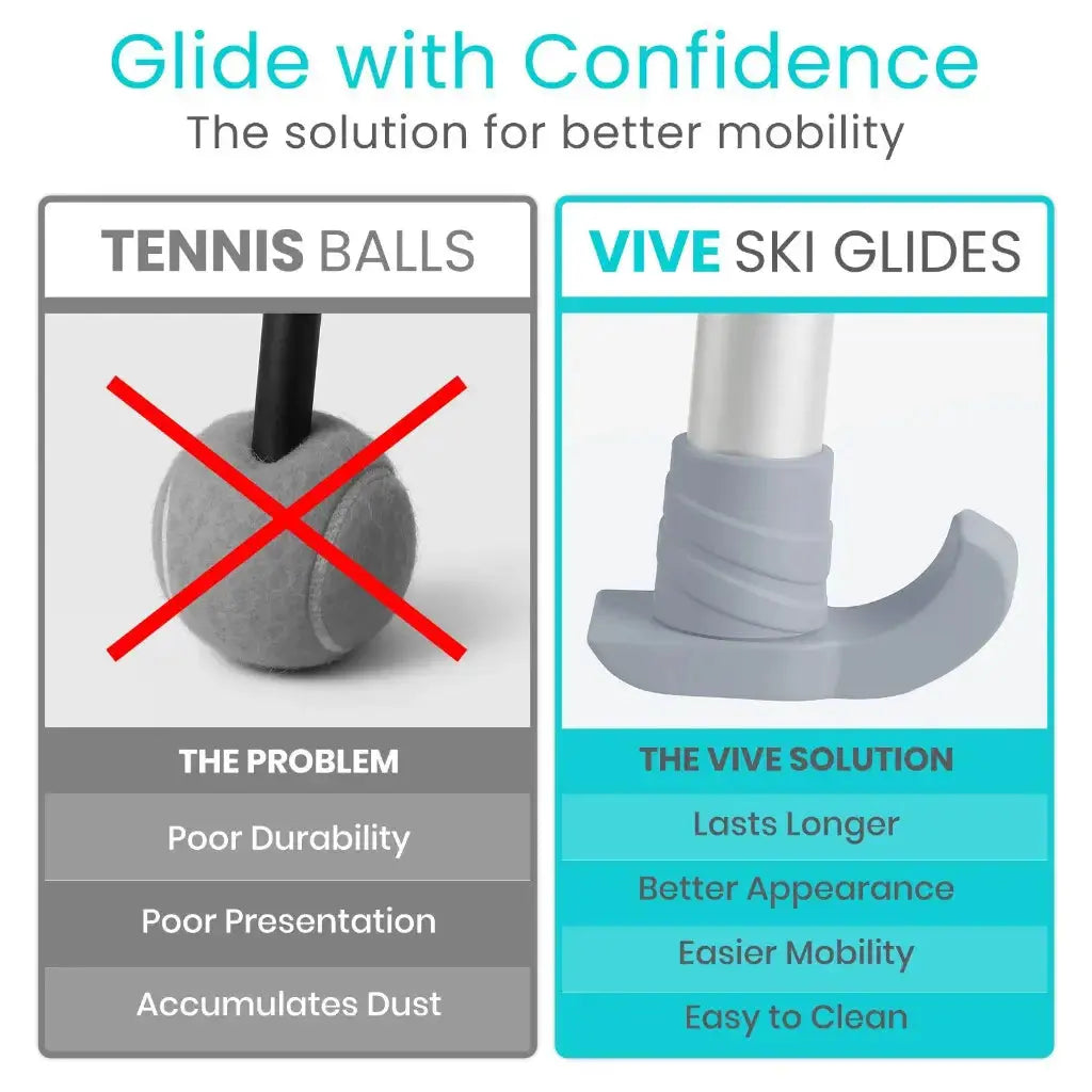 Walker Ski Glides and Covers Heavy Duty Supplying Seniors