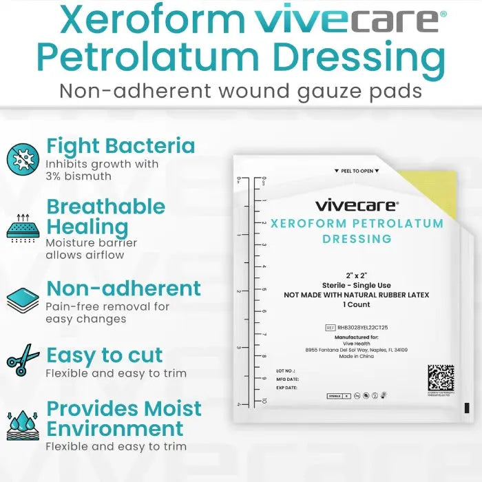 Xeroform Petrolatum Dressing (Sterile) Vive Care SupplyingSeniors.com