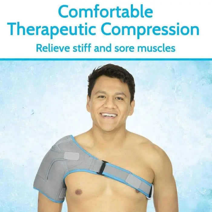 Shoulder Ice Wrap Hot Cold Therapy Adjustable Compression Gel SupplyingSeniors.com