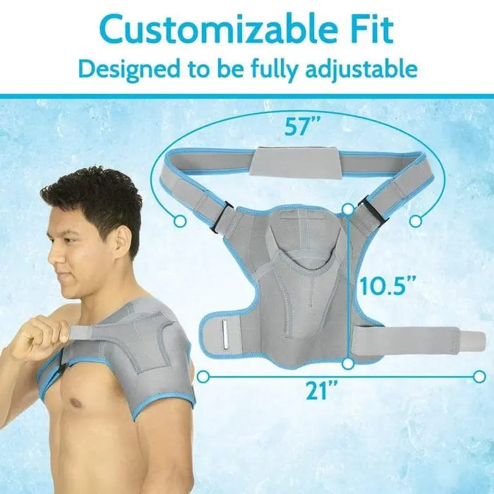 Shoulder Ice Wrap Hot Cold Therapy Adjustable Compression Gel SupplyingSeniors.com