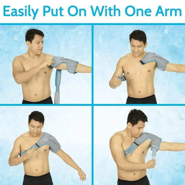 Shoulder Ice Wrap Hot Cold Therapy Adjustable Compression Gel SupplyingSeniors.com