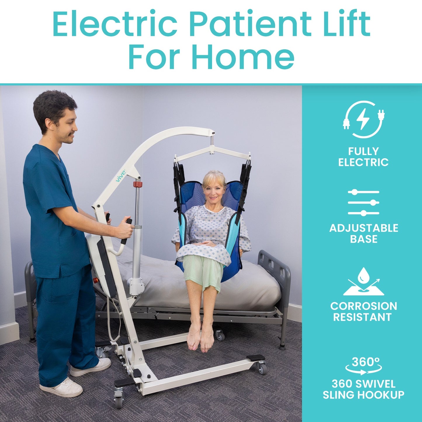Electric Patient Lift with Sling - SupplyingSeniors.com