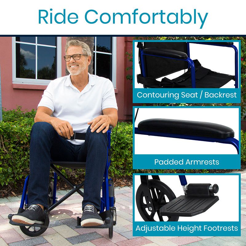 Foldable Transport Wheelchair - SupplyingSeniors.com