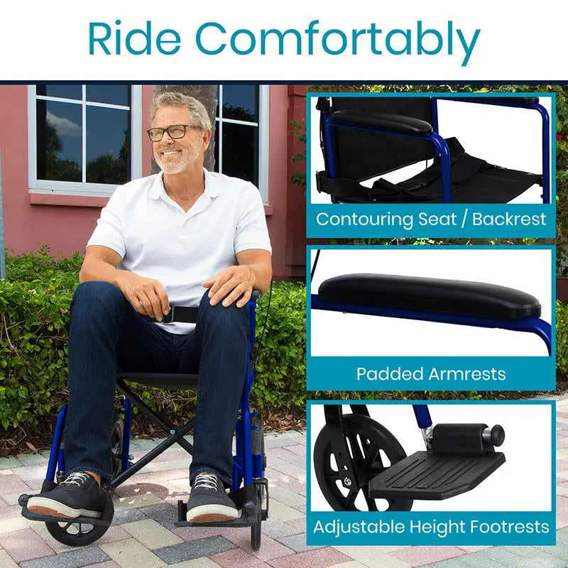 Foldable Transport Wheelchair - SupplyingSeniors.com