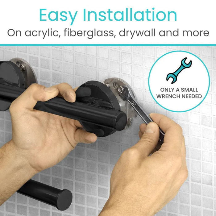 Metal Grab Bar With Toilet Paper Holder SupplyingSeniors.com