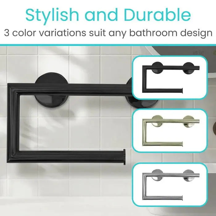 Stainless Steel Grab Bar Toilet Paper Holder 300lb SupplyingSeniors.com