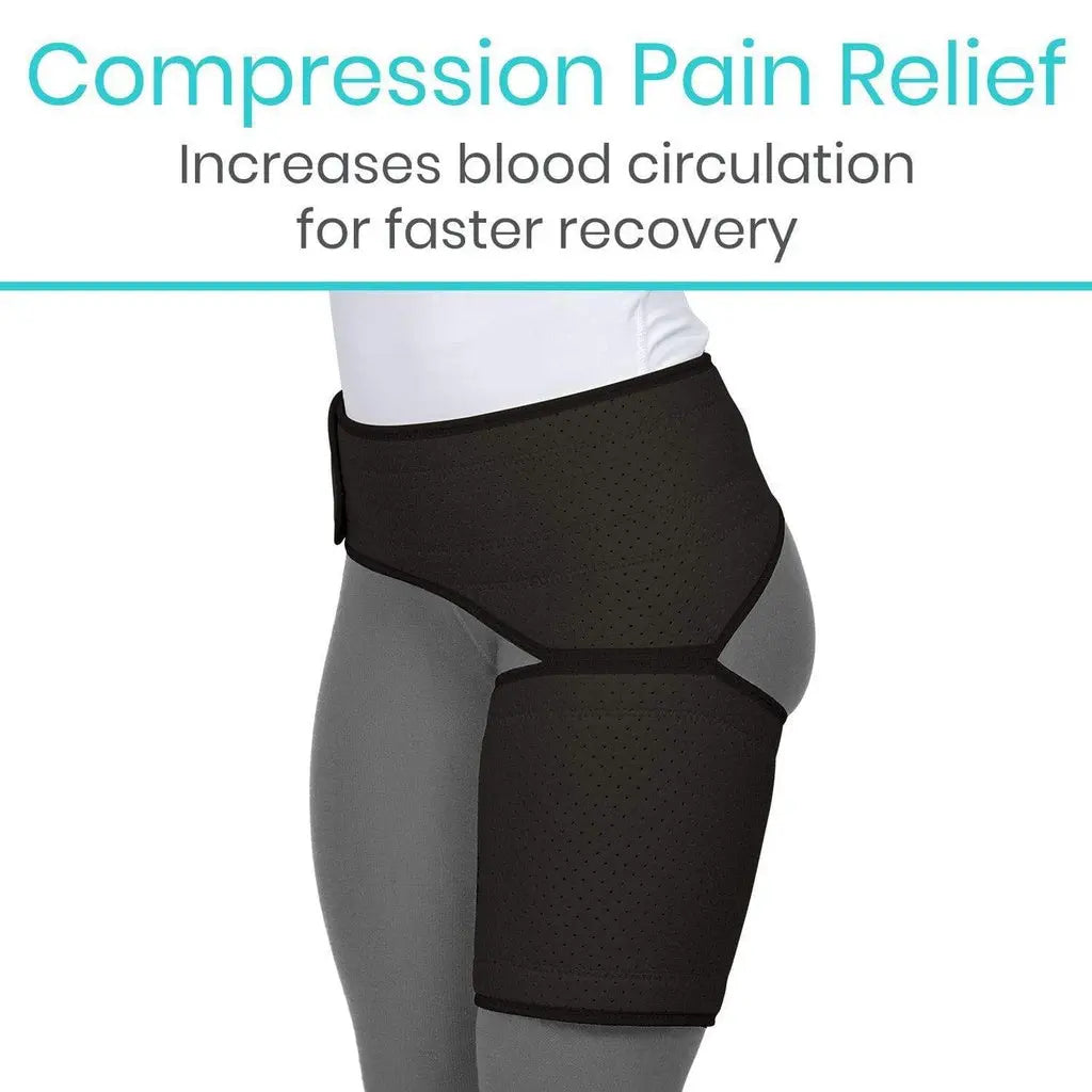 Groin Brace – Compression Wrap for Groin, Hamstring & Quad Muscle Support SupplyingSeniors.com