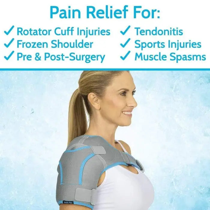 Shoulder Ice Wrap Hot Cold Therapy Adjustable Compression Gel SupplyingSeniors.com