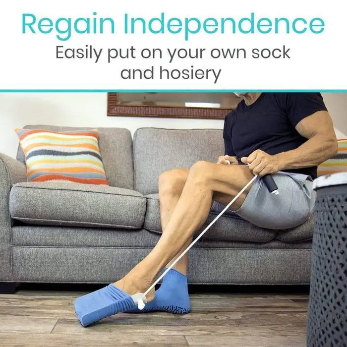 Sock Aid Helper Arthritis Mobility Assist Foam Handles Adjustable SupplyingSeniors.com