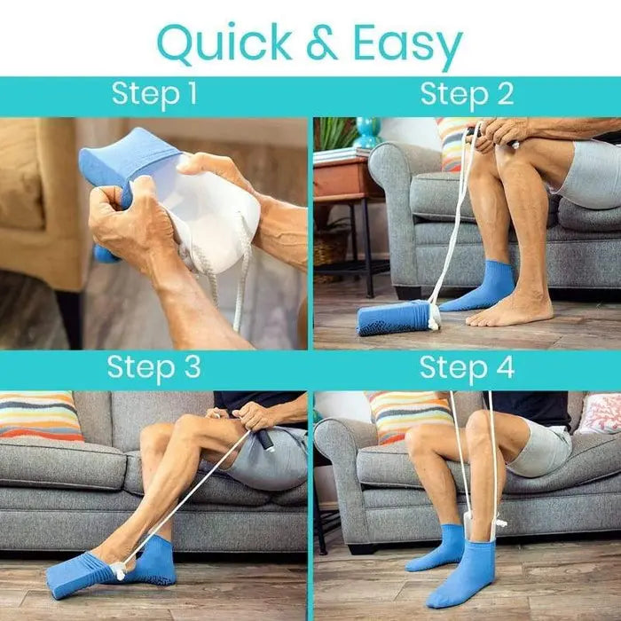 Sock Aid Helper Arthritis Mobility Assist Foam Handles Adjustable SupplyingSeniors.com