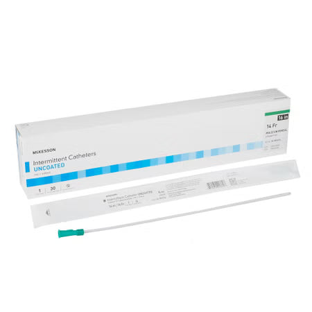 McKesson Urethral Catheter Straight Tip Uncoated PVC 14 Fr. 16 Inch, 30 per Box