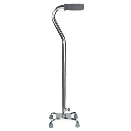 McKesson Small Base Quad Cane Steel 30-39" Chrome, 300 lb Capacity