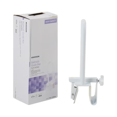 McKesson Bathtub Grab Bar, Clamp-Mount - White Steel
