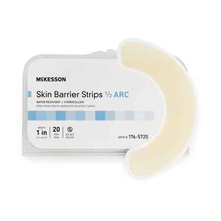 McKesson Skin Barrier Strip Half-Arc for Ostomy, 20 per Tray