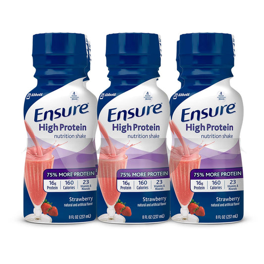 Oral Supplement Ensure® High Protein Shake Strawberry Flavor 8 oz. Bottle