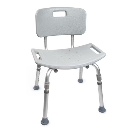 McKesson Bath Bench Without Arms, Aluminum, Removable Backrest, 300 lb Capacity