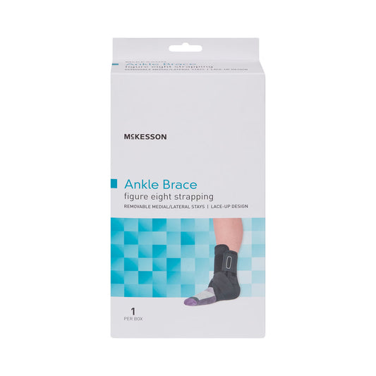 McKesson Lace-Up Ankle Support Brace with Figure-8 Straps – Medium, Left or Right Foot