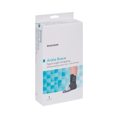 McKesson Lace-Up Ankle Support Brace with Figure-8 Straps – Medium, Left or Right Foot