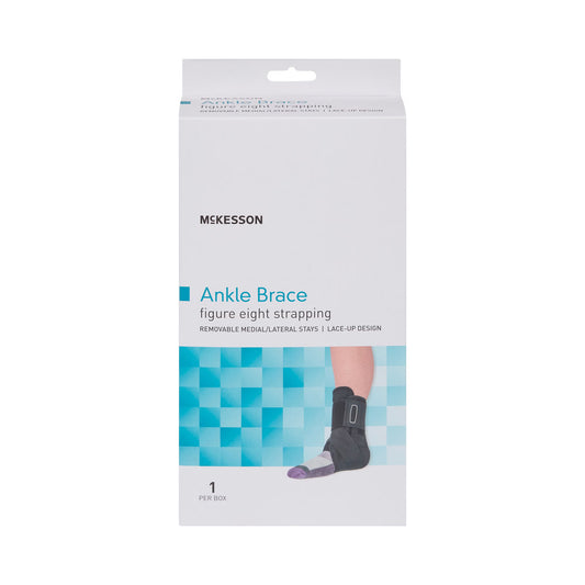 McKesson Lace-Up Ankle Support Brace with Figure-8 Straps – Large, Left or Right Foot