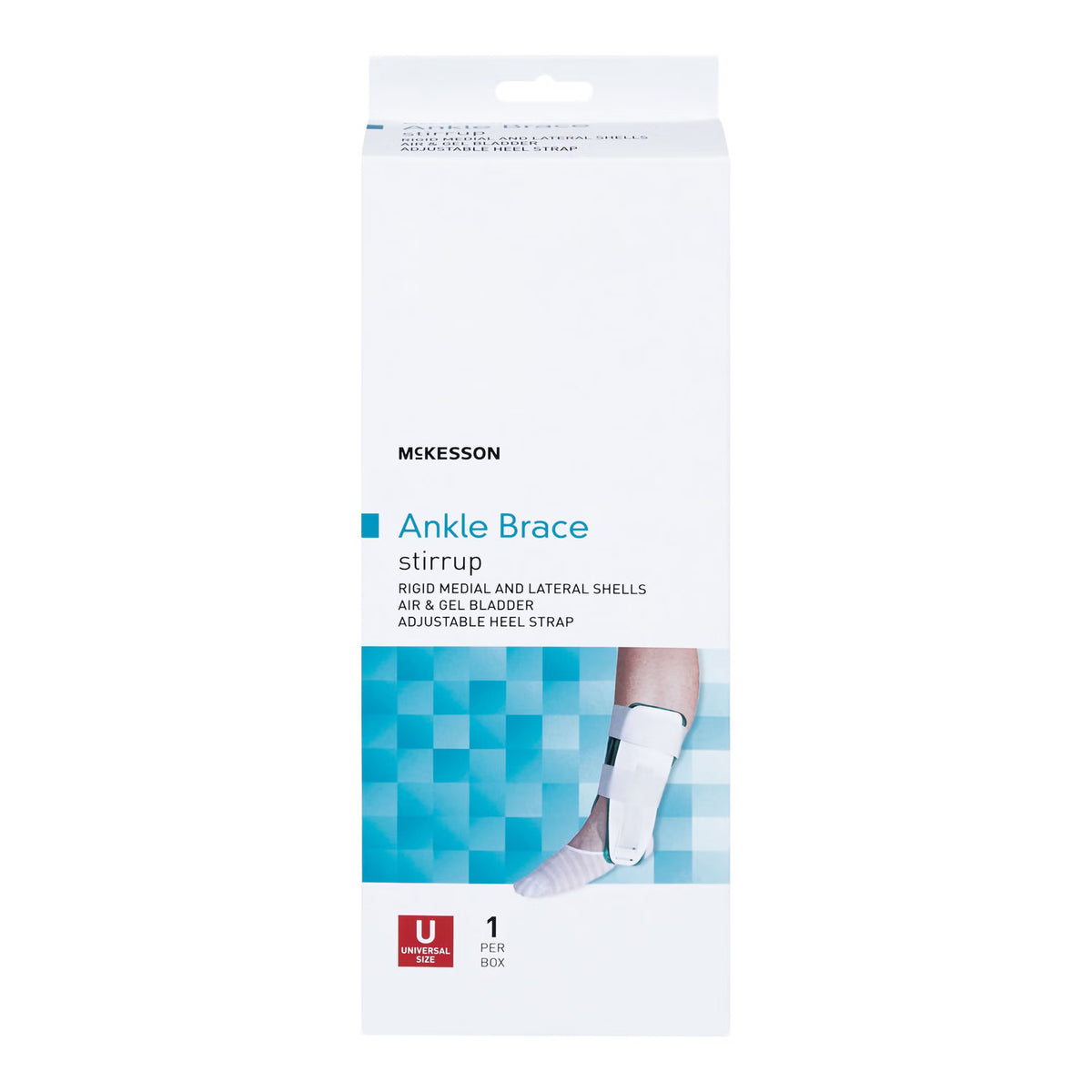 McKesson Adjustable Ankle Support Brace – Hook-and-Loop Strap, One Size Fits Most