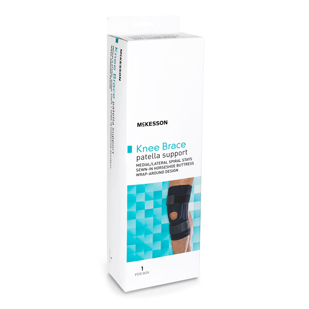 McKesson Pull-On Knee Brace with D-Ring Straps – Medium (18" - 20.5"), Left or Right Knee